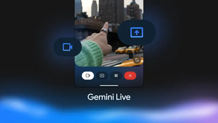 Google breidt de mogelijkheden van zijn AI assistent Gemini uit met live camera en scherm delen functionaliteit.